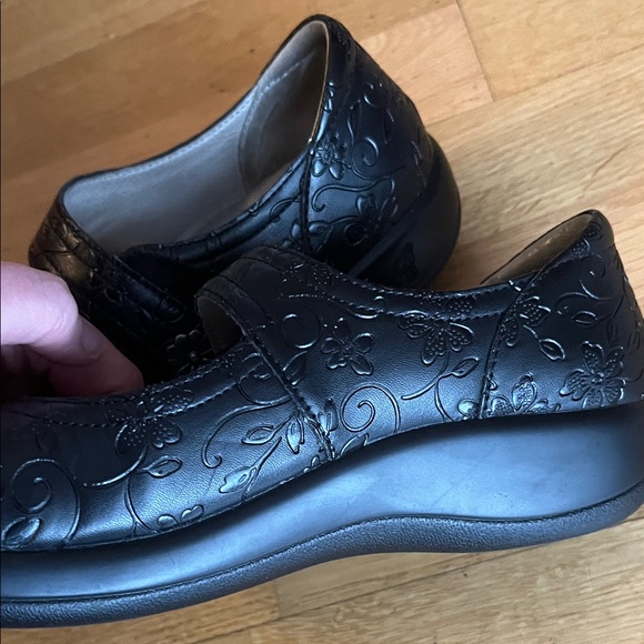 Alegria Floral Embossed Black Dress Shoes - Picture 3 of 5